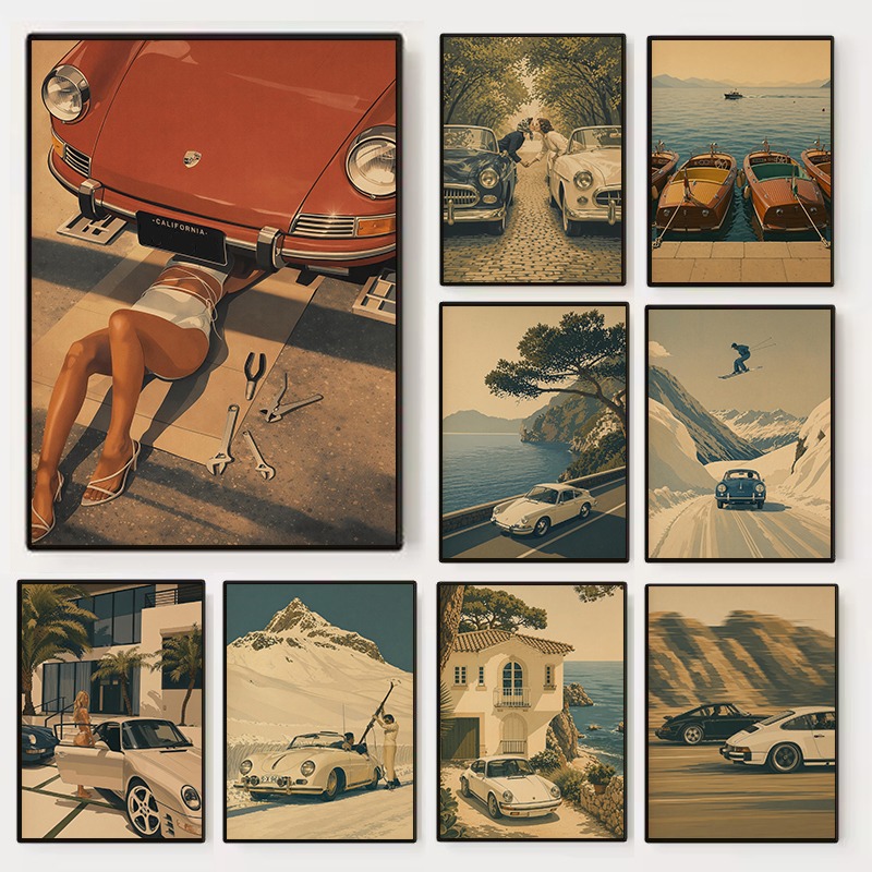 Luxury Lifestyle Pictures - Retro Mode Luxe Levensstijl Jacht Sportwagen