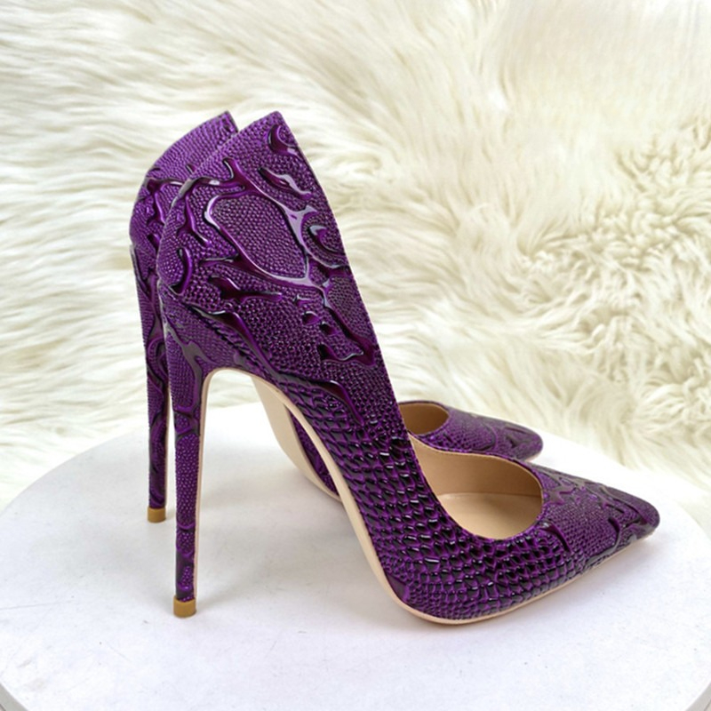 Luxury Lifestyle - Luxe damesschoenen sexy paarse slangenprint socialite